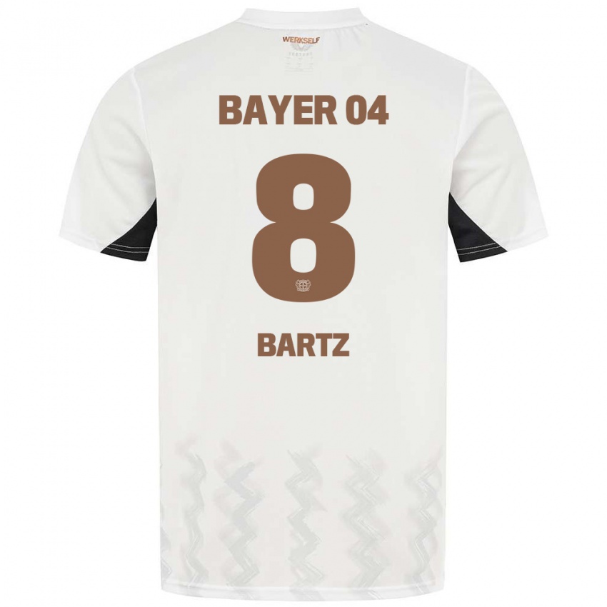 Kinder Paulina Bartz #8 Weiß Schwarz Auswärtstrikot Trikot 2024/25 T-Shirt Belgien