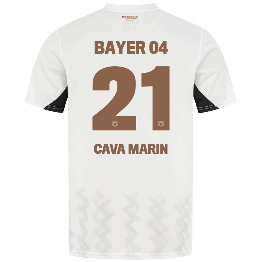 Kinderen Sofia Cava Marin #21 Wit Zwart Uitshirt Uittenue 2024/25 T-Shirt België