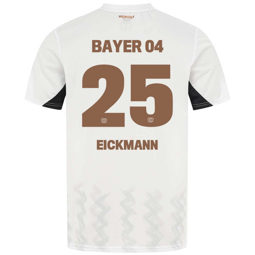 Kinder Mia Eickmann #25 Weiß Schwarz Auswärtstrikot Trikot 2024/25 T-Shirt Belgien