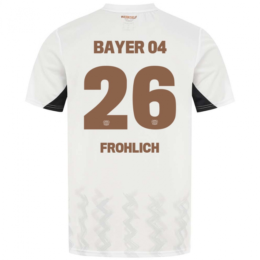 Kinder Clara Fröhlich #26 Weiß Schwarz Auswärtstrikot Trikot 2024/25 T-Shirt Belgien