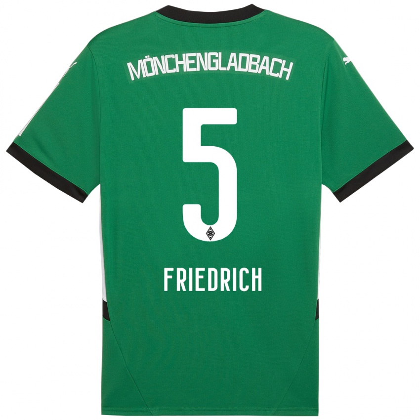 Kinder Marvin Friedrich #5 Grün Weiß Auswärtstrikot Trikot 2024/25 T-Shirt Belgien