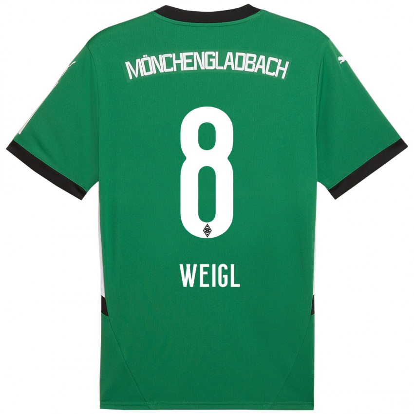 Enfant Maillot Julian Weigl #8 Vert Blanc Tenues Extérieur 2024/25 T-Shirt Belgique