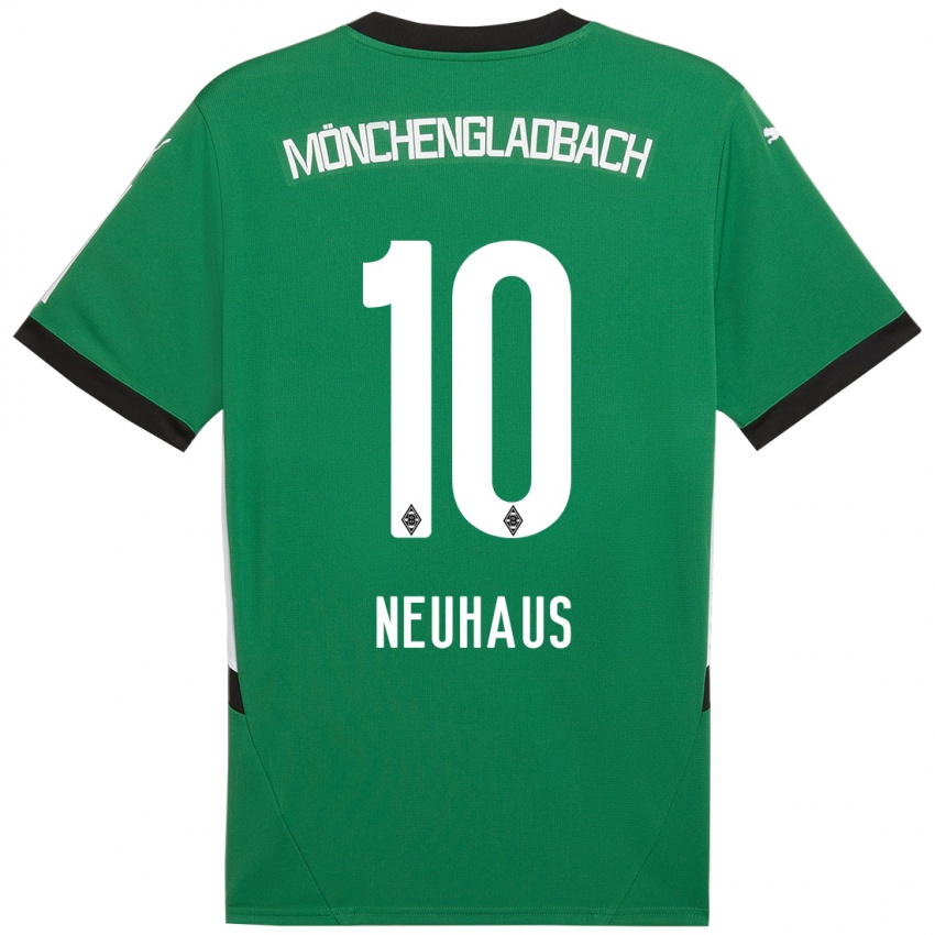 Enfant Maillot Florian Neuhaus #10 Vert Blanc Tenues Extérieur 2024/25 T-Shirt Belgique