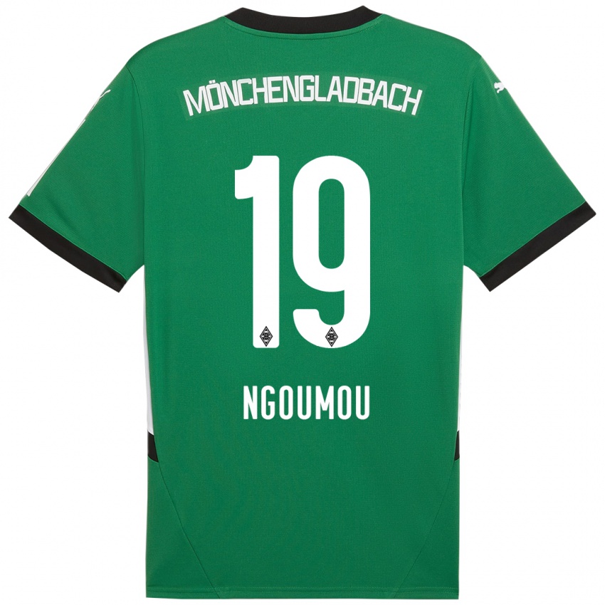 Enfant Maillot Nathan Ngoumou #19 Vert Blanc Tenues Extérieur 2024/25 T-Shirt Belgique