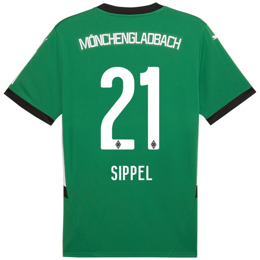 Enfant Maillot Tobias Sippel #21 Vert Blanc Tenues Extérieur 2024/25 T-Shirt Belgique