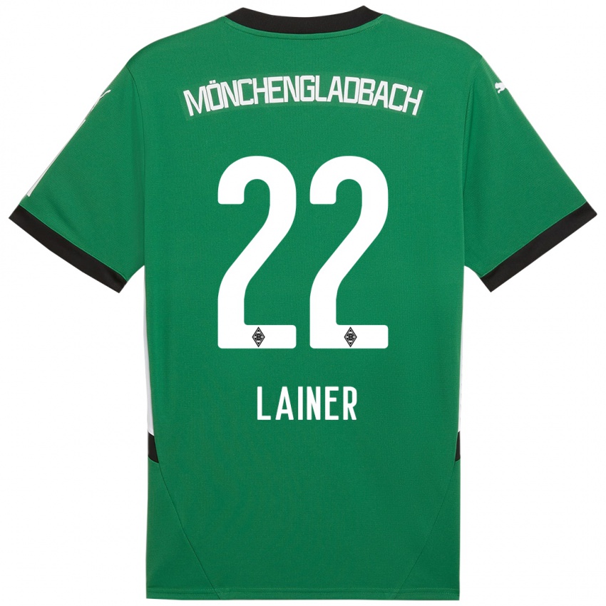 Kinder Stefan Lainer #22 Grün Weiß Auswärtstrikot Trikot 2024/25 T-Shirt Belgien