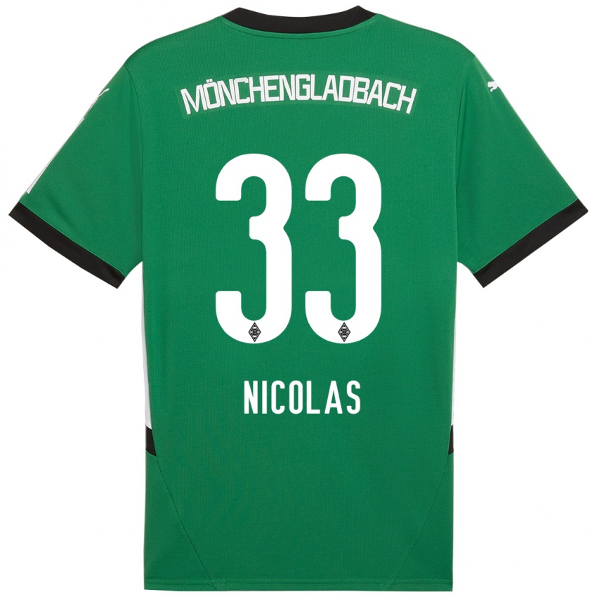 Enfant Maillot Moritz Nicolas #33 Vert Blanc Tenues Extérieur 2024/25 T-Shirt Belgique