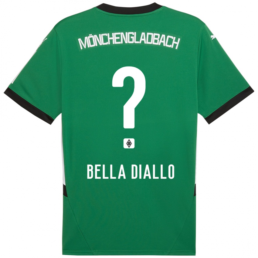 Kinder Oumar Bella Diallo #0 Grün Weiß Auswärtstrikot Trikot 2024/25 T-Shirt Belgien