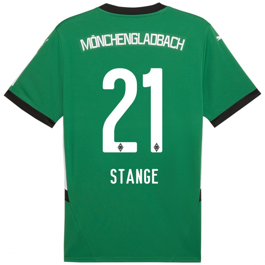 Enfant Maillot Veit Stange #21 Vert Blanc Tenues Extérieur 2024/25 T-Shirt Belgique