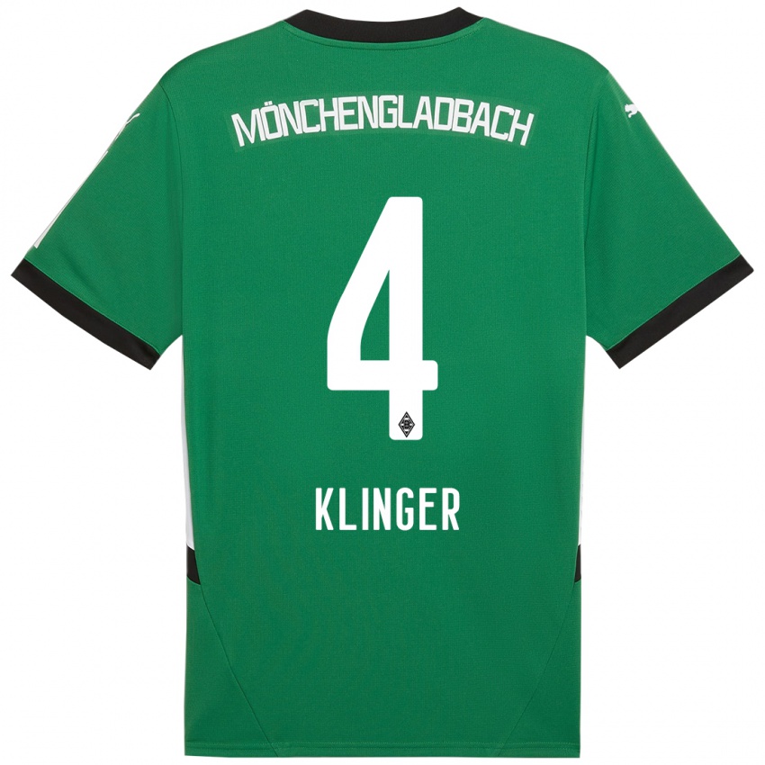 Enfant Maillot Nina Klinger #4 Vert Blanc Tenues Extérieur 2024/25 T-Shirt Belgique