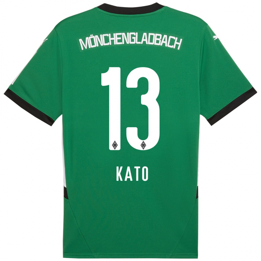 Enfant Maillot Mizuho Kato #13 Vert Blanc Tenues Extérieur 2024/25 T-Shirt Belgique