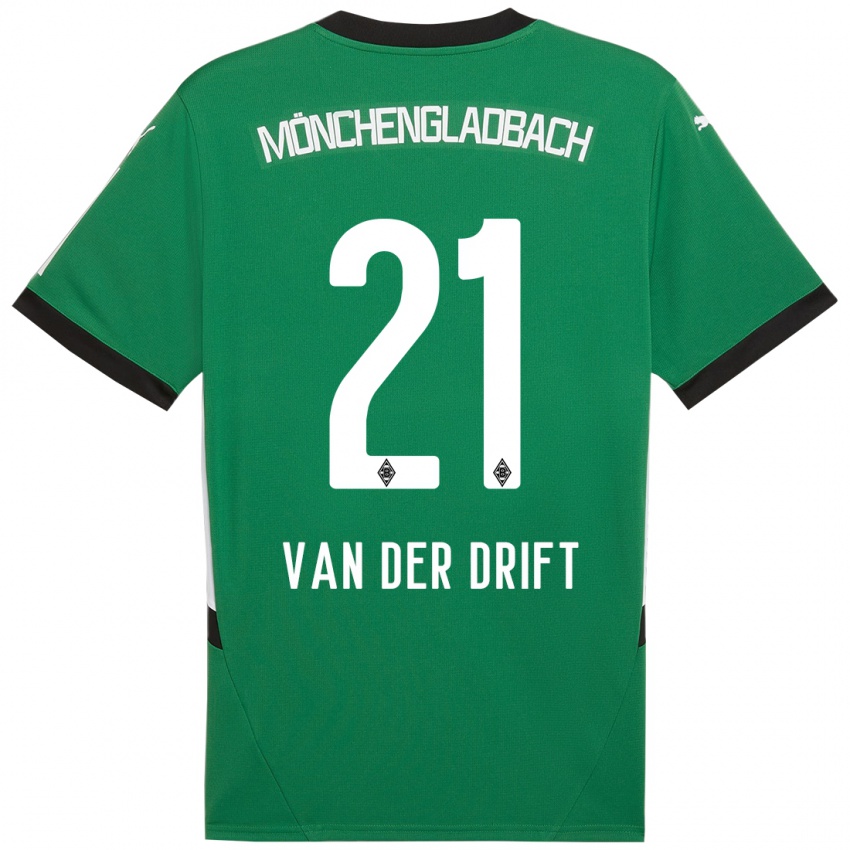 Enfant Maillot Suus Van Der Drift #21 Vert Blanc Tenues Extérieur 2024/25 T-Shirt Belgique