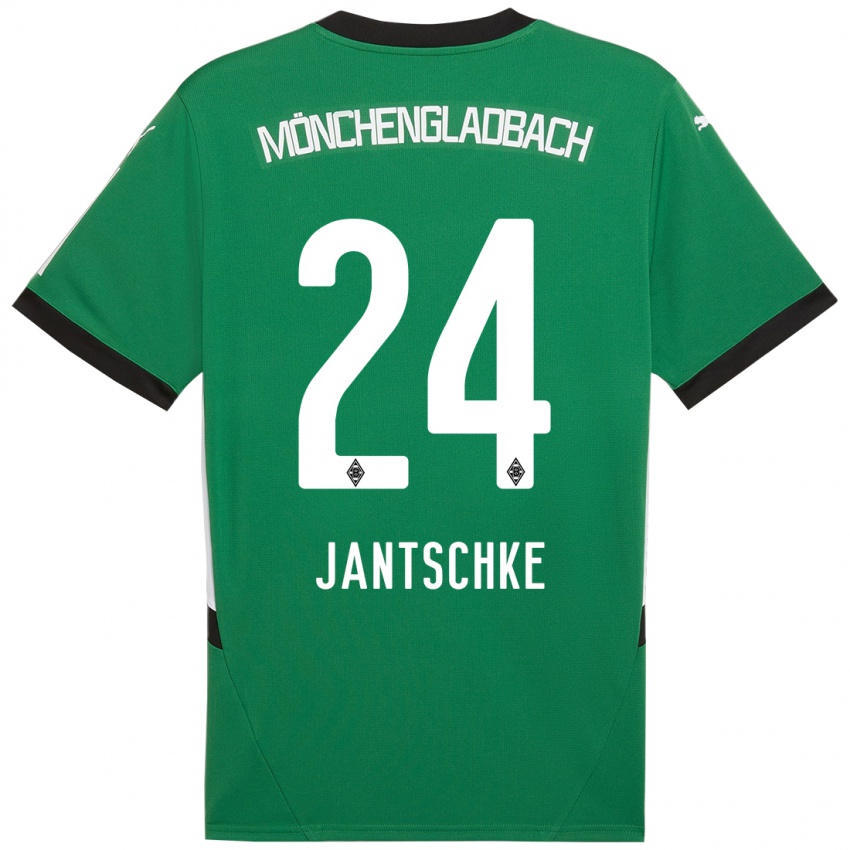 Enfant Maillot Tony Jantschke #24 Vert Blanc Tenues Extérieur 2024/25 T-Shirt Belgique