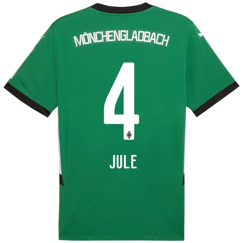 Enfant Maillot Jule Dallmann #4 Vert Blanc Tenues Extérieur 2024/25 T-Shirt Belgique