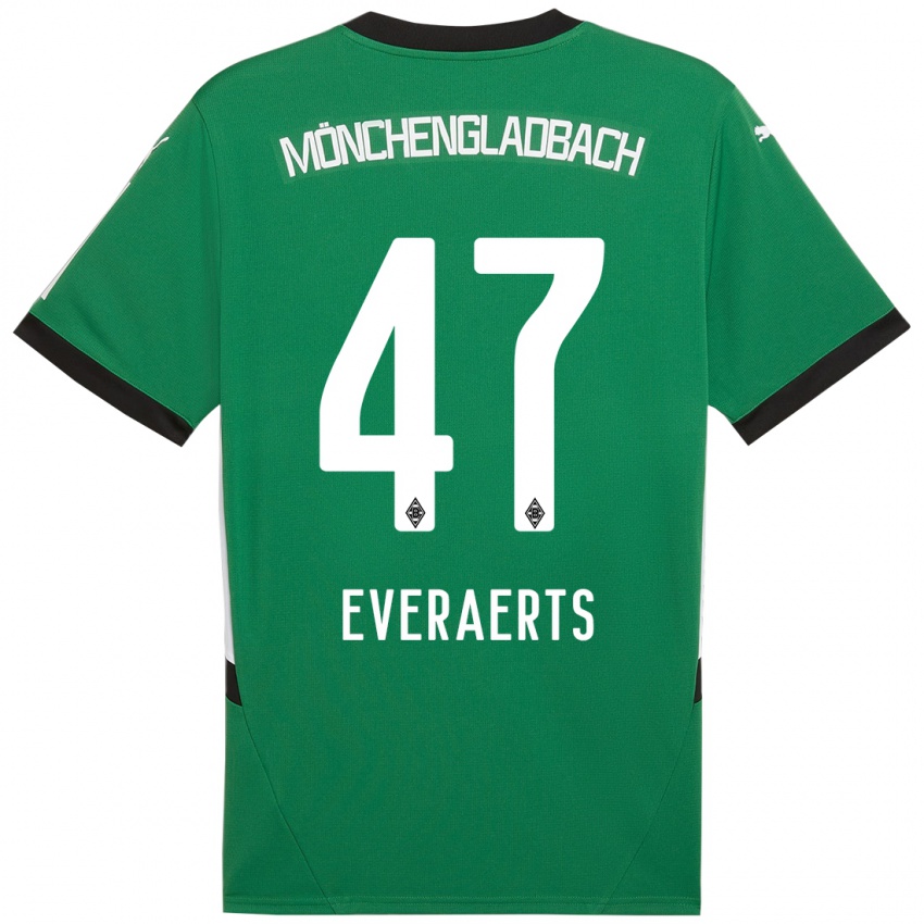 Enfant Maillot Kim Everaerts #47 Vert Blanc Tenues Extérieur 2024/25 T-Shirt Belgique