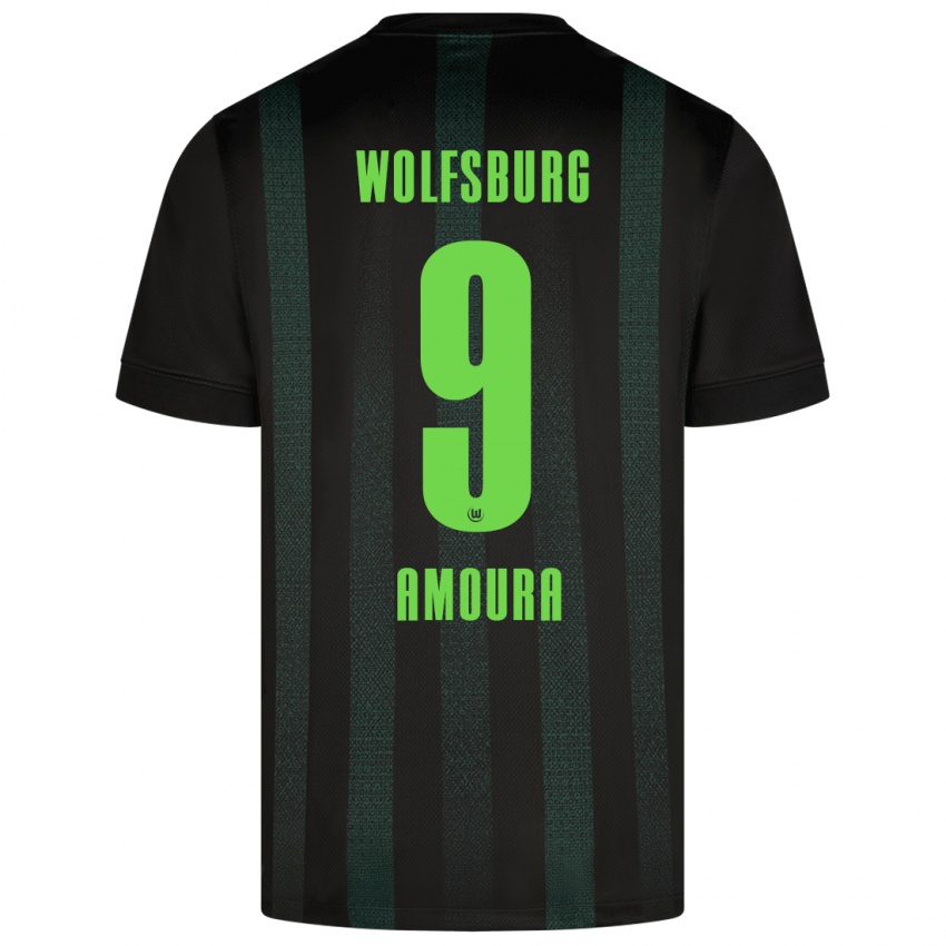 Kinder Mohamed Amoura #9 Dunkelgrün Auswärtstrikot Trikot 2024/25 T-Shirt Belgien