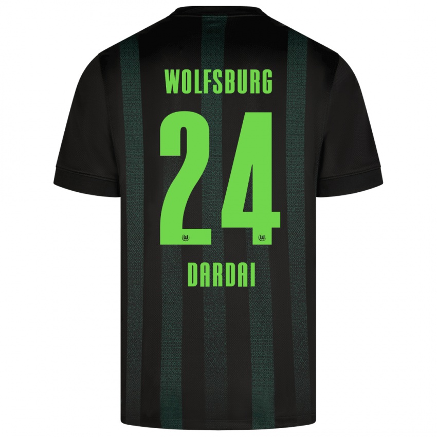 Kinder Bence Dárdai #24 Dunkelgrün Auswärtstrikot Trikot 2024/25 T-Shirt Belgien