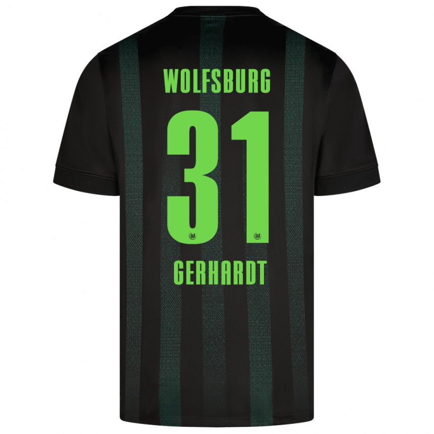 Kinder Yannick Gerhardt #31 Dunkelgrün Auswärtstrikot Trikot 2024/25 T-Shirt Belgien