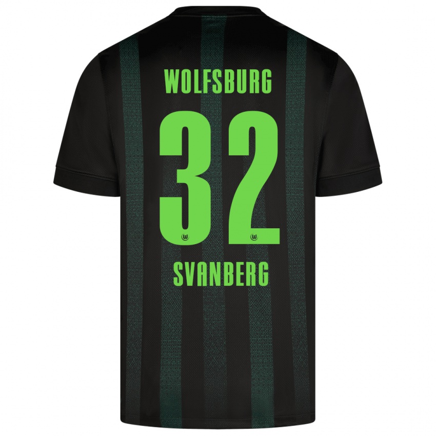 Kinder Mattias Svanberg #32 Dunkelgrün Auswärtstrikot Trikot 2024/25 T-Shirt Belgien