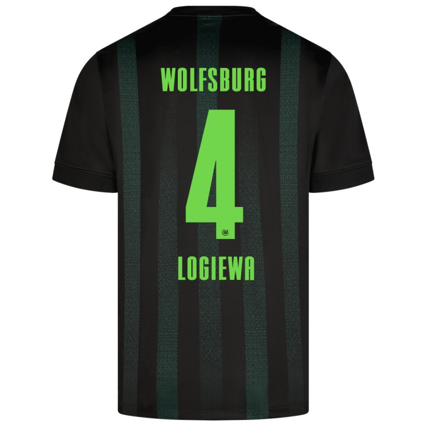 Kinder Luca Logiewa #4 Dunkelgrün Auswärtstrikot Trikot 2024/25 T-Shirt Belgien