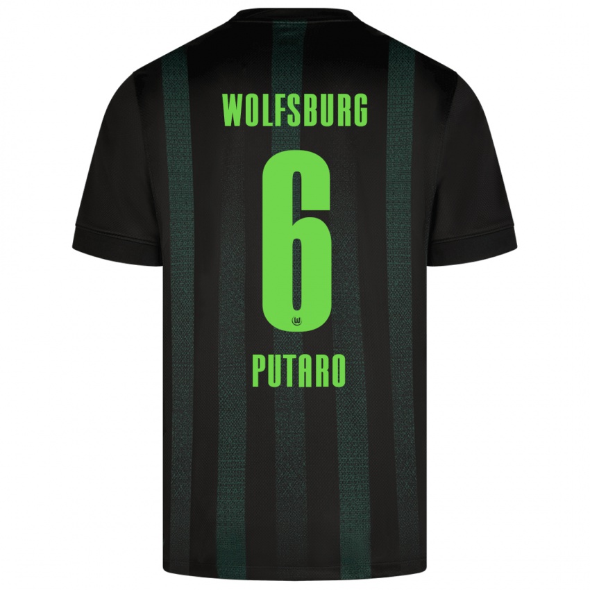 Kinder Luca Putaro #6 Dunkelgrün Auswärtstrikot Trikot 2024/25 T-Shirt Belgien