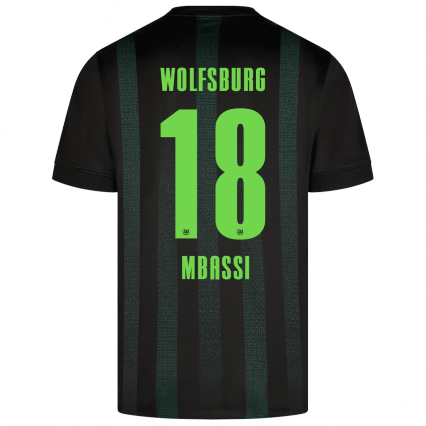 Kinder Mario Mbassi #18 Dunkelgrün Auswärtstrikot Trikot 2024/25 T-Shirt Belgien