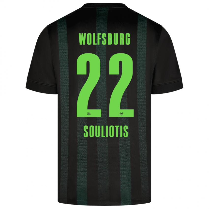 Kinder Spyridon Souliotis #22 Dunkelgrün Auswärtstrikot Trikot 2024/25 T-Shirt Belgien