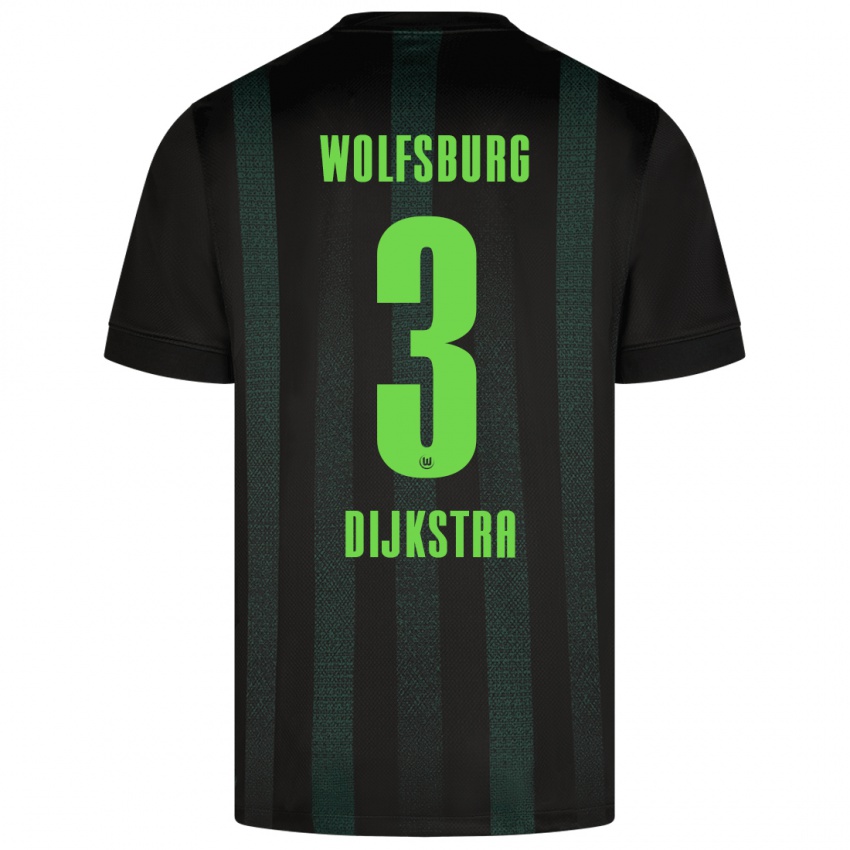 Kinder Caitlin Dijkstra #3 Dunkelgrün Auswärtstrikot Trikot 2024/25 T-Shirt Belgien