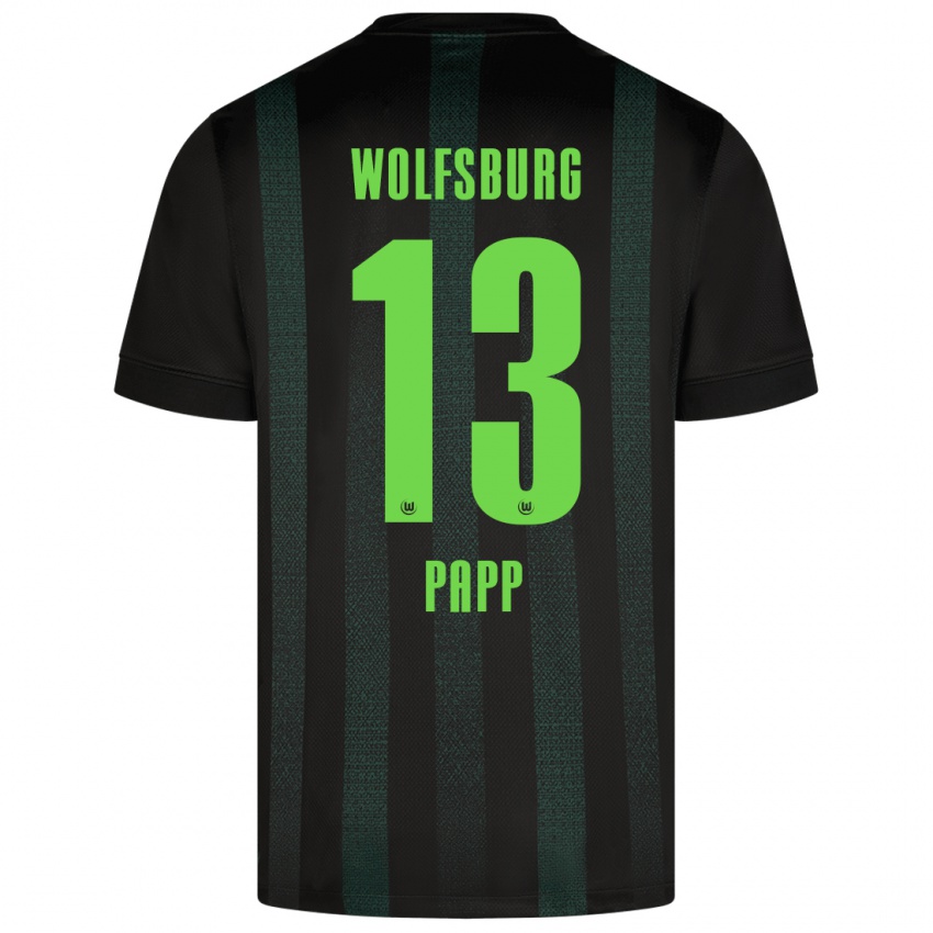 Kinder Luca Papp #13 Dunkelgrün Auswärtstrikot Trikot 2024/25 T-Shirt Belgien