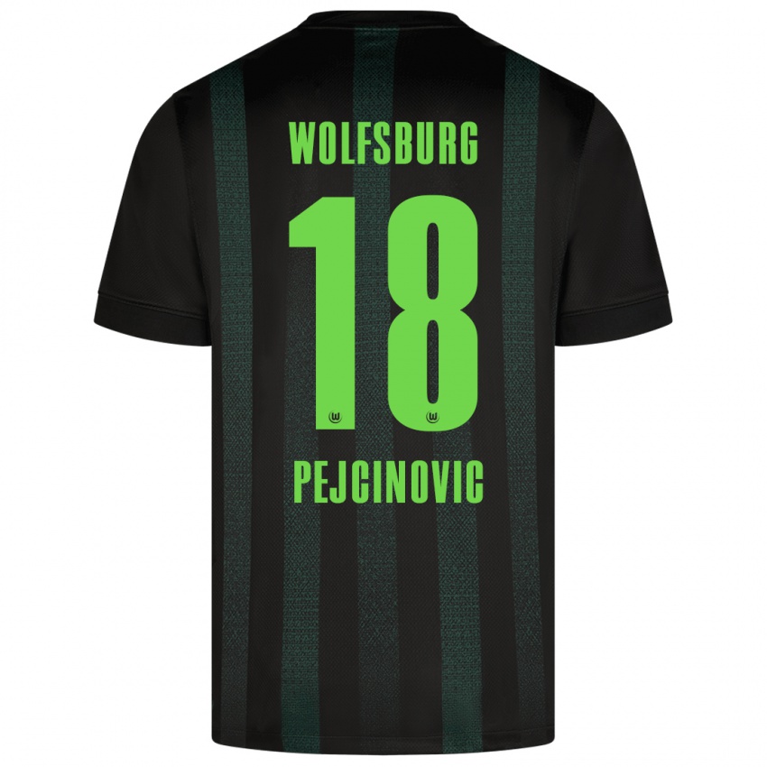 Kinder Dzenan Pejcinovic #18 Dunkelgrün Auswärtstrikot Trikot 2024/25 T-Shirt Belgien