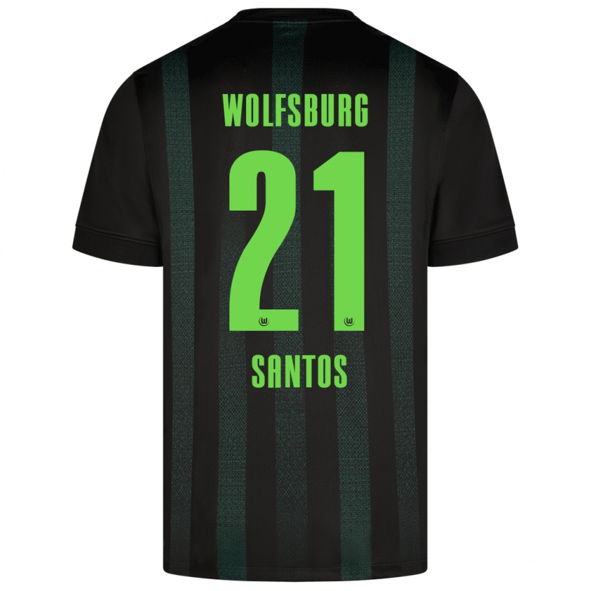 Kinder Leonardo Santos #21 Dunkelgrün Auswärtstrikot Trikot 2024/25 T-Shirt Belgien