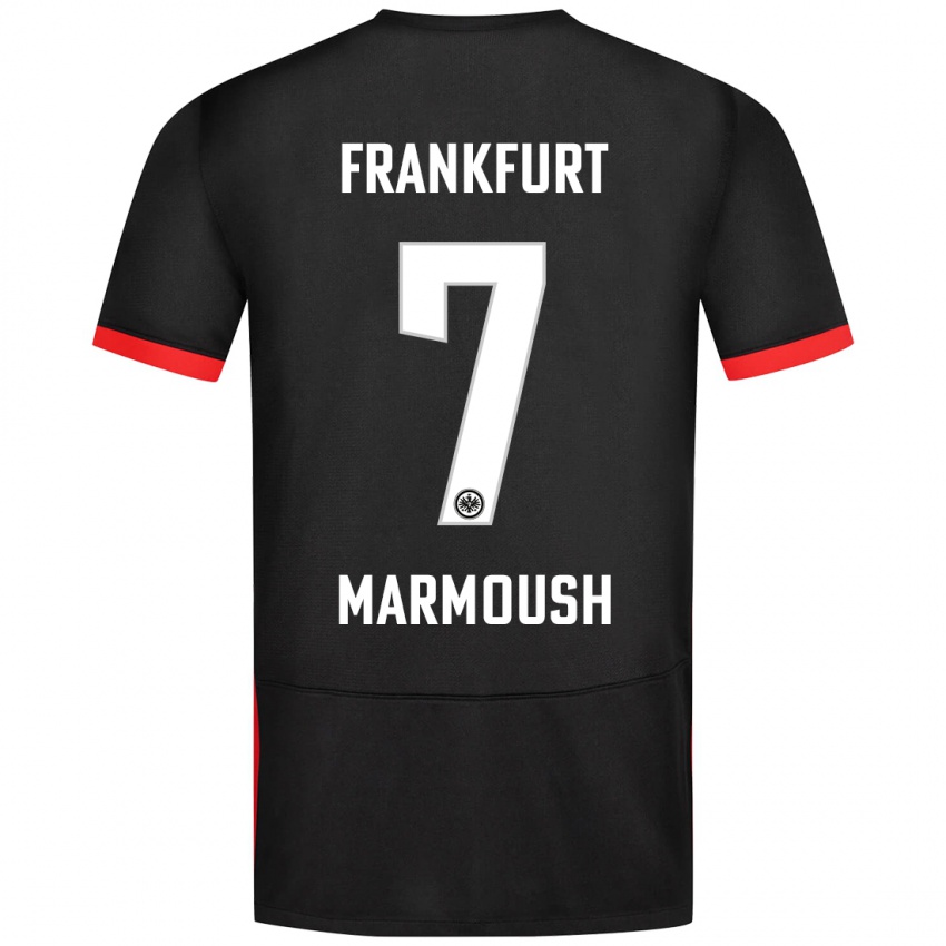 Kinder Omar Marmoush #7 Schwarz Auswärtstrikot Trikot 2024/25 T-Shirt Belgien