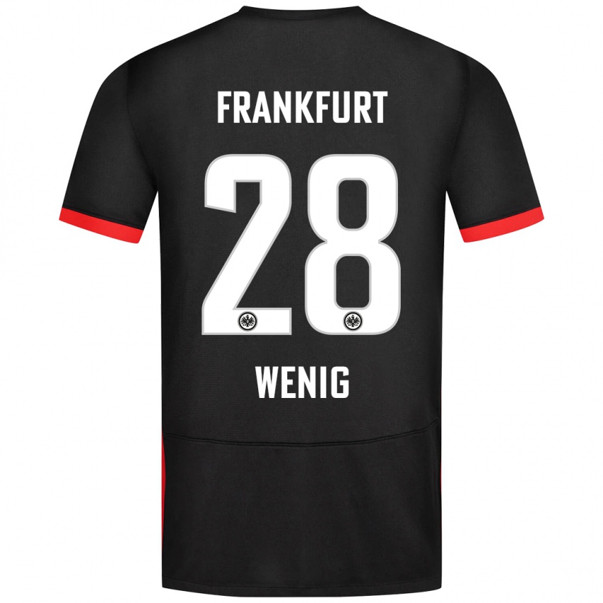 Kinder Marcel Wenig #28 Schwarz Auswärtstrikot Trikot 2024/25 T-Shirt Belgien