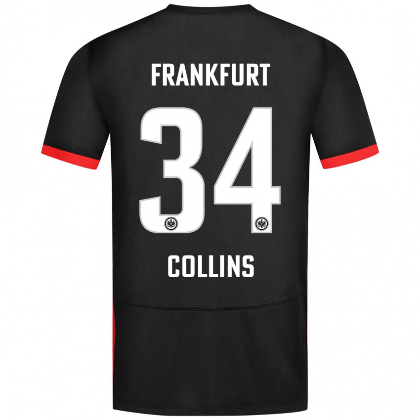 Kinder Nnamdi Collins #34 Schwarz Auswärtstrikot Trikot 2024/25 T-Shirt Belgien