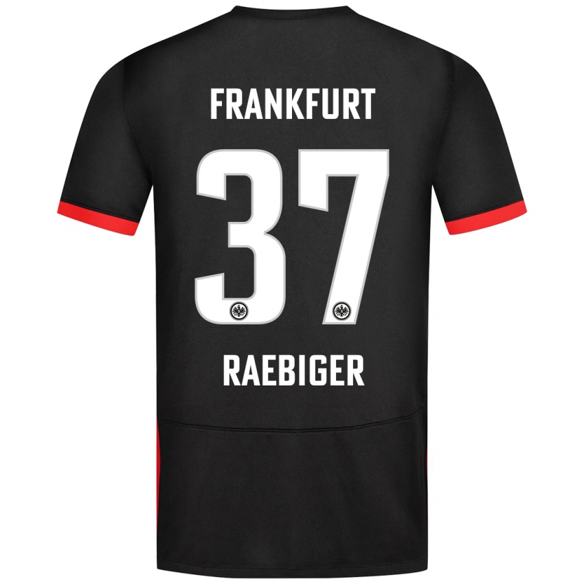 Kinder Sidney Raebiger #37 Schwarz Auswärtstrikot Trikot 2024/25 T-Shirt Belgien