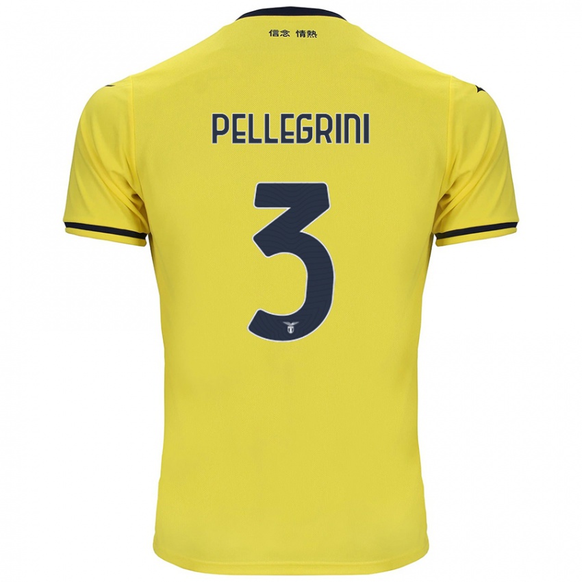 Kinderen Luca Pellegrini #3 Geel Uitshirt Uittenue 2024/25 T-Shirt België