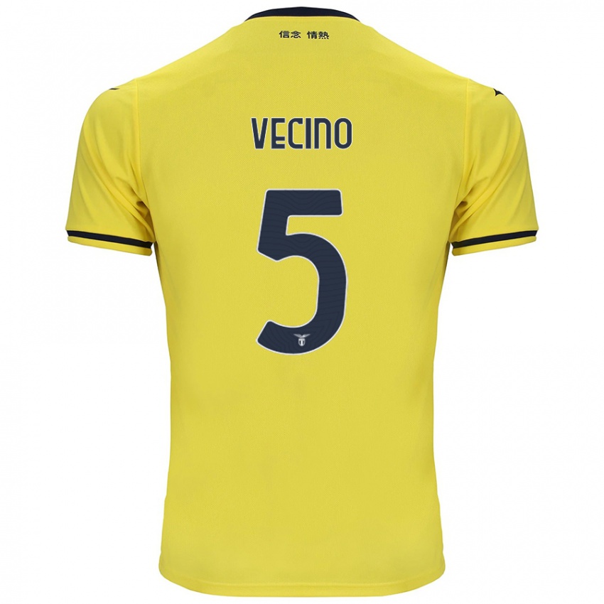 Kinder Matías Vecino #5 Gelb Auswärtstrikot Trikot 2024/25 T-Shirt Belgien