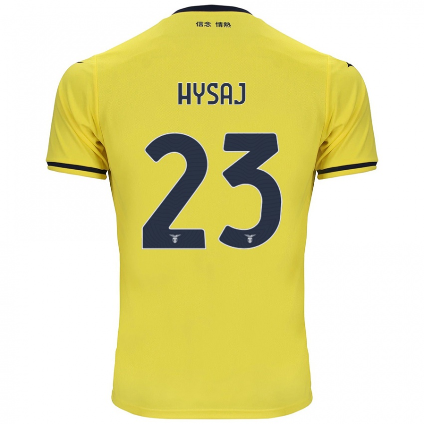 Kinder Elseid Hysaj #23 Gelb Auswärtstrikot Trikot 2024/25 T-Shirt Belgien