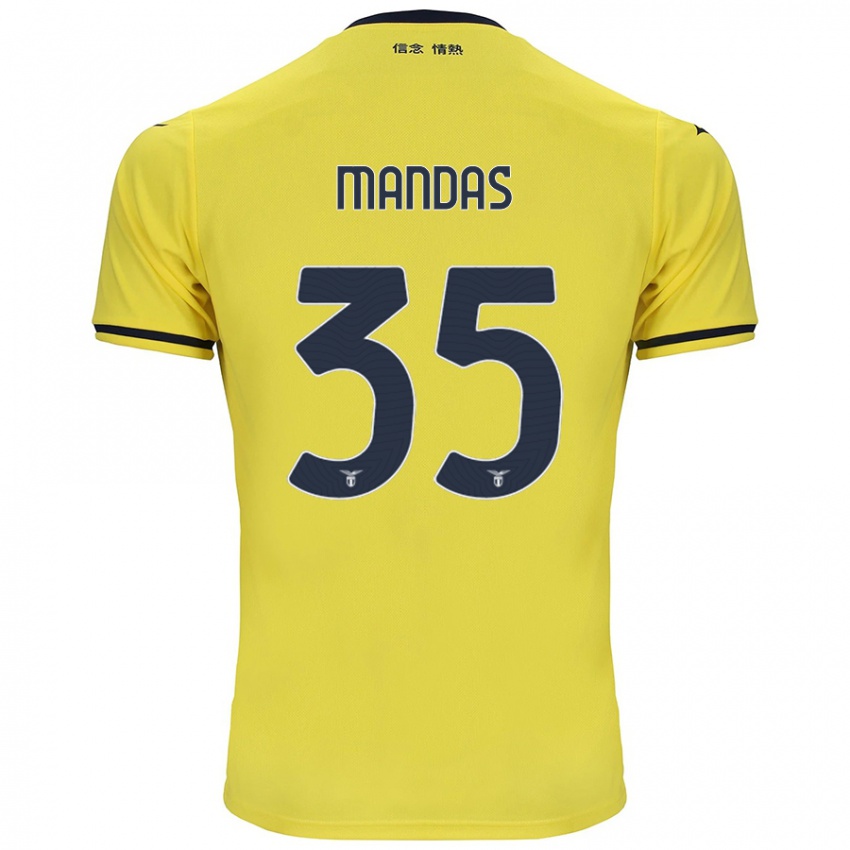 Kinderen Christos Mandas #35 Geel Uitshirt Uittenue 2024/25 T-Shirt België