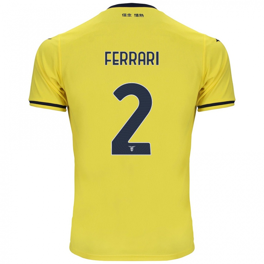 Kinderen Lorenzo Ferrari #2 Geel Uitshirt Uittenue 2024/25 T-Shirt België