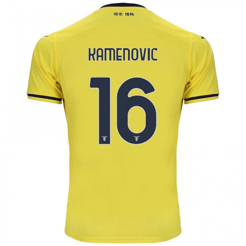 Kinder Dimitrije Kamenović #16 Gelb Auswärtstrikot Trikot 2024/25 T-Shirt Belgien