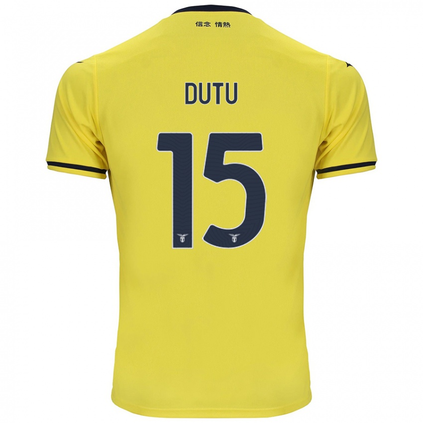 Kinderen Matteo Dutu #15 Geel Uitshirt Uittenue 2024/25 T-Shirt België