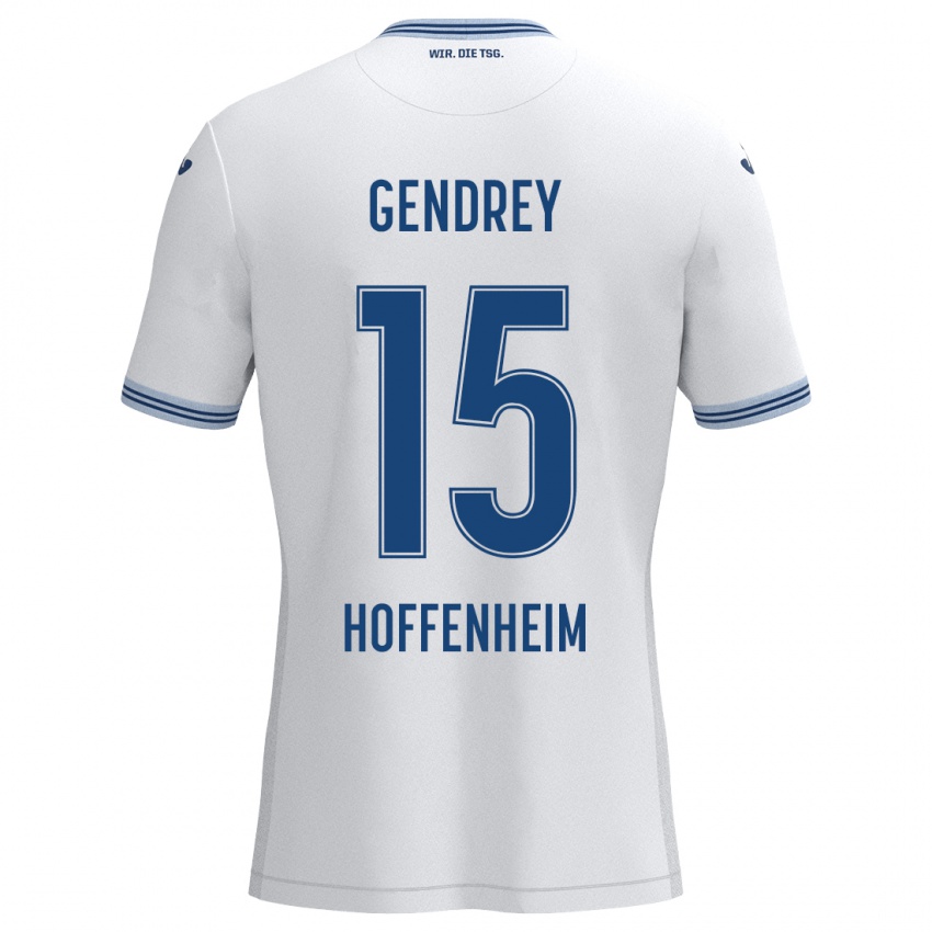 Kinderen Valentin Gendrey #15 Wit Zwart Uitshirt Uittenue 2024/25 T-Shirt België