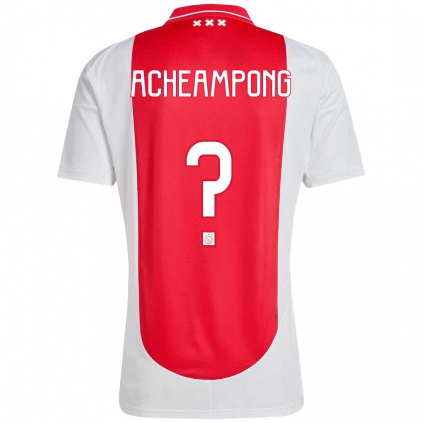 Heren Levi Acheampong #0 Rood Wit Thuisshirt Thuistenue 2024/25 T-Shirt België