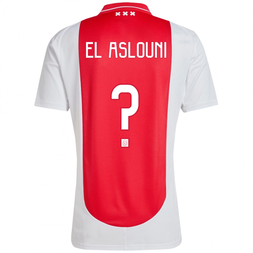 Heren Achraf El Aslouni #0 Rood Wit Thuisshirt Thuistenue 2024/25 T-Shirt België