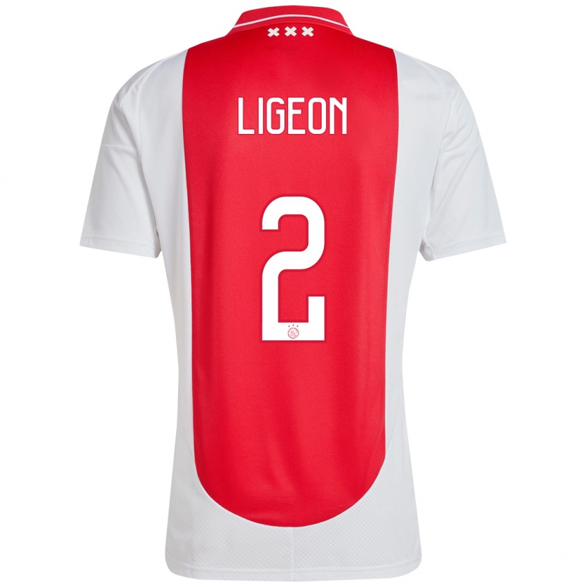 Heren Ruben Ligeon #2 Rood Wit Thuisshirt Thuistenue 2024/25 T-Shirt België