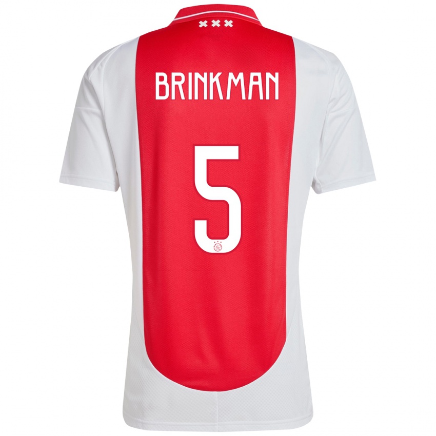 Heren Tim Brinkman #5 Rood Wit Thuisshirt Thuistenue 2024/25 T-Shirt België