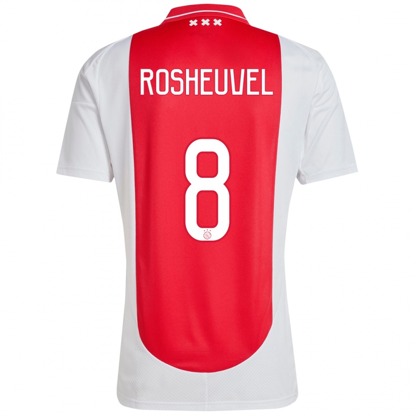 Heren Darren Rosheuvel #8 Rood Wit Thuisshirt Thuistenue 2024/25 T-Shirt België