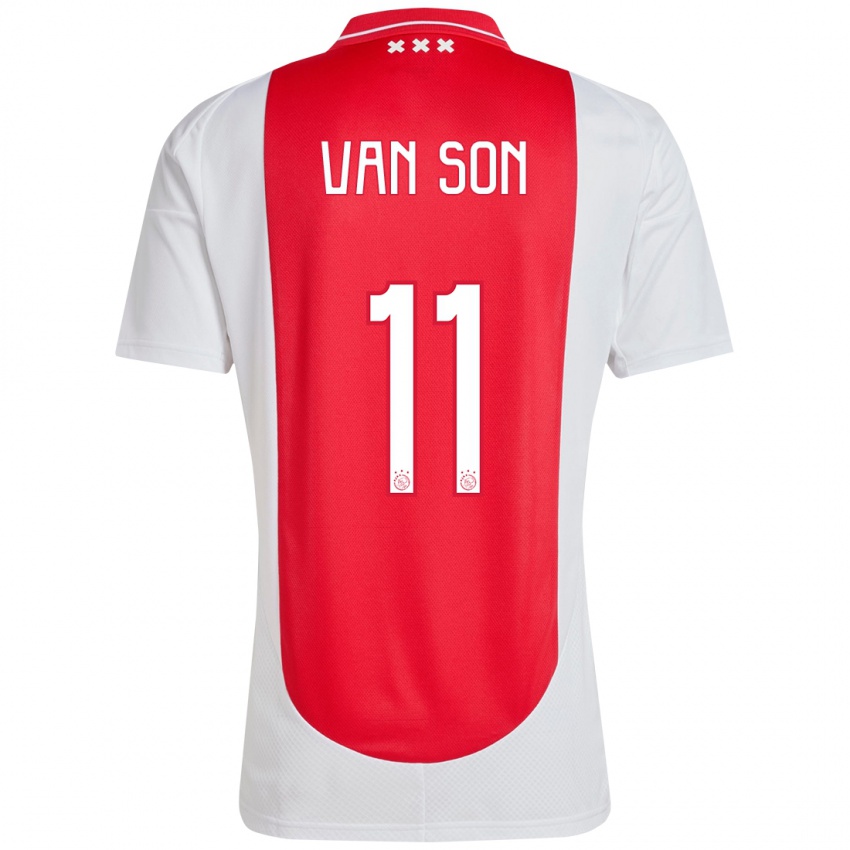 Heren Daniël Van Son #11 Rood Wit Thuisshirt Thuistenue 2024/25 T-Shirt België