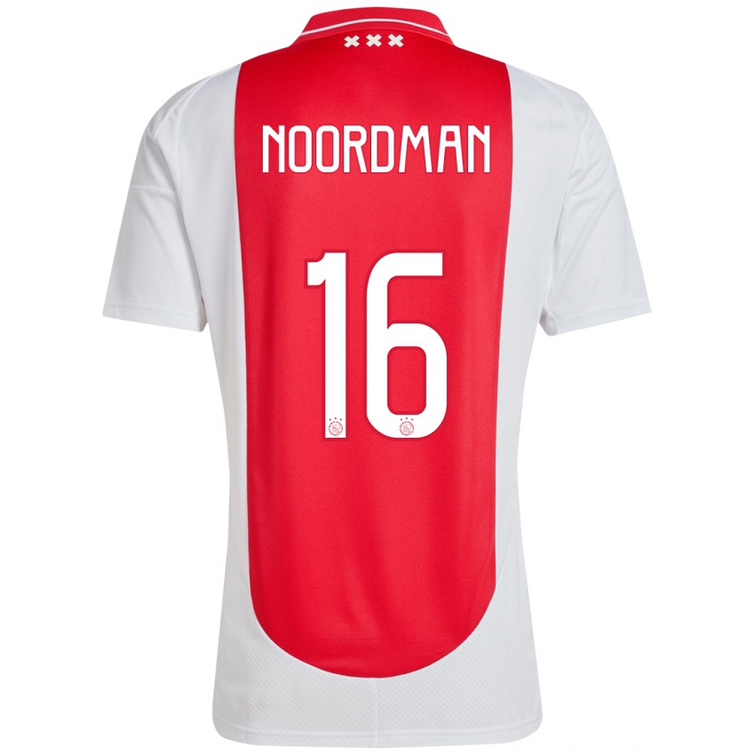 Heren Danique Noordman #16 Rood Wit Thuisshirt Thuistenue 2024/25 T-Shirt België